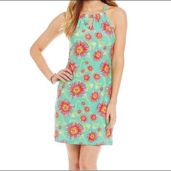 Kaeli Smith Roland Giraffe Green Knit Sleeveless Dress Large - Picture 1 of 7